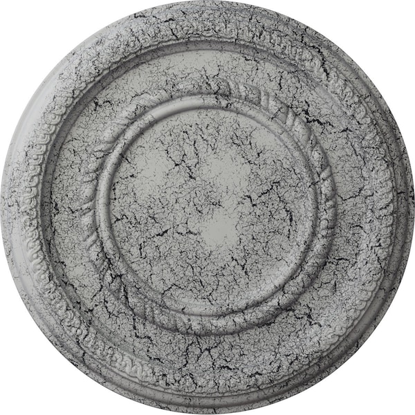 Ekena Millwork Federal Roped Small Medallion (Canopies up to 6"), 12 5/8"OD x 1 1/8"P, Ultra Pure White Crackle CM12FEUWC - main